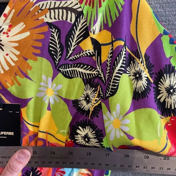 Le Superbe Floral Muse Asymmetric Tie Front Midi Dress NWT Revolve Brand Tropica - Picture 13 of 15